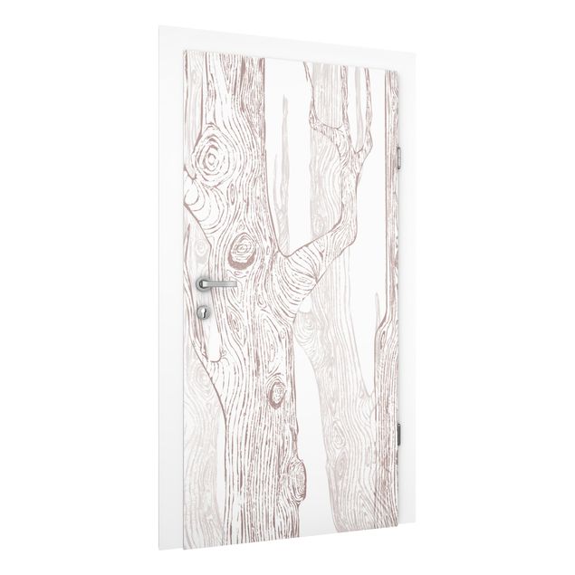 Deur behang No.MW2 Living Forest White-Brown
