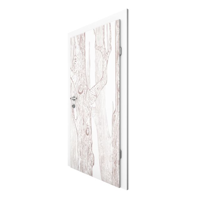 Deur behang No.MW2 Living Forest White-Brown