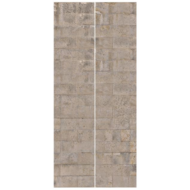 Deur behang Brick Concrete