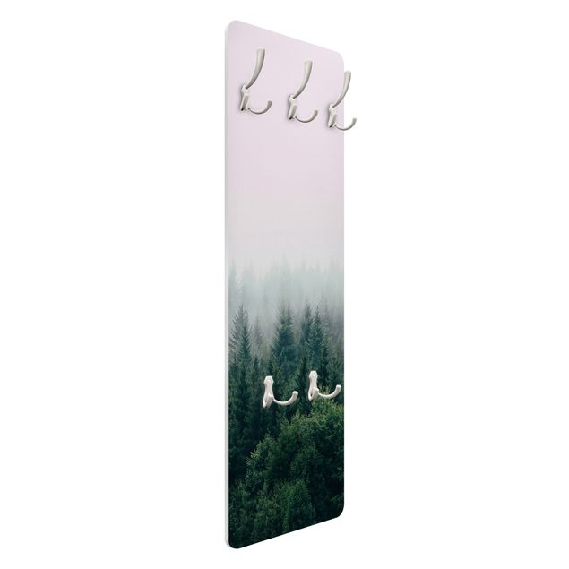 Wandkapstokken houten paneel Foggy Forest Twilight