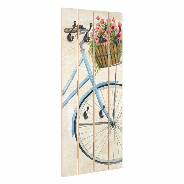 Wandkapstokken houten pallet Flowers Courier I