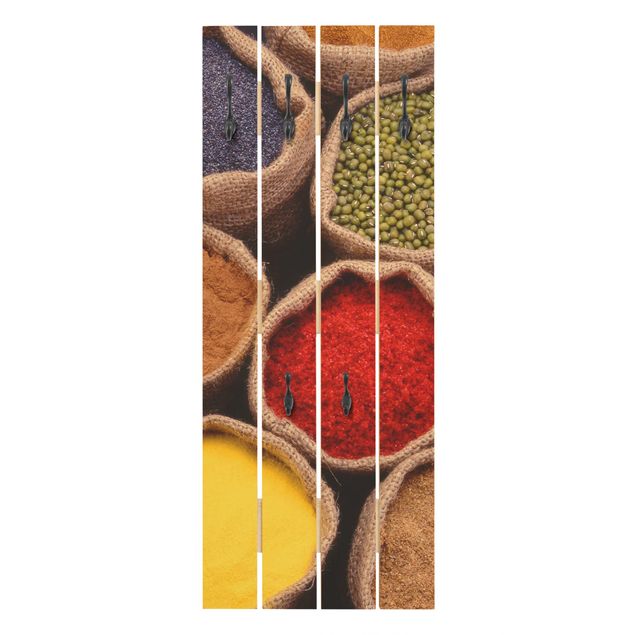 Wandkapstokken houten pallet Colourful Spices
