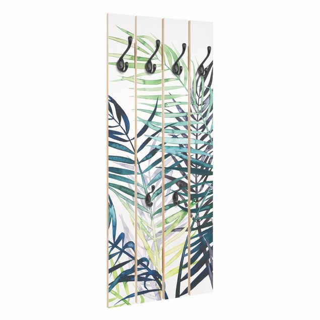 Wandkapstokken houten pallet Exotic Foliage - Palme
