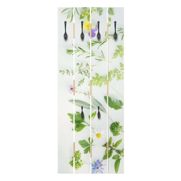 Wandkapstokken houten pallet Herbs And Flowers