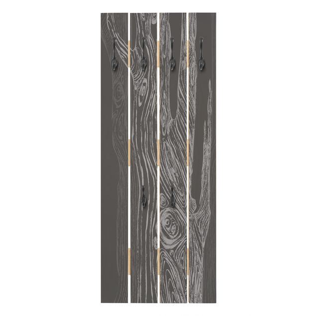 Wandkapstokken houten pallet No.MW20 Living Forest Anthracite Grey