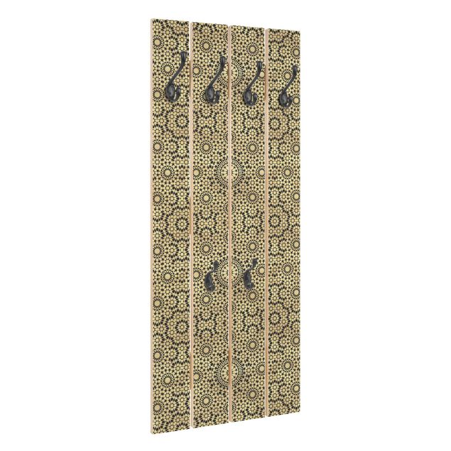 Wandkapstokken houten pallet Oriental Pattern With Golden Stars