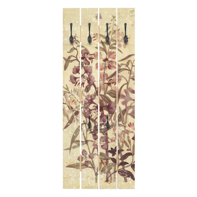 Wandkapstokken houten pallet Vintage Floral Linen Look