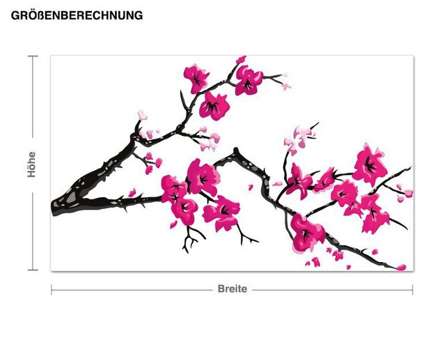 Muurstickers natuur Cherry Blossom Twig Pink