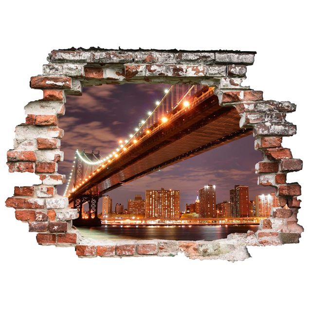 Muurstickers métropole Manhattan Bridge