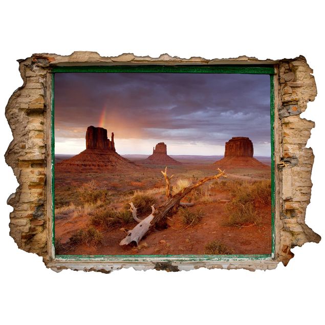 Muurstickers Monument Valley At Sunset