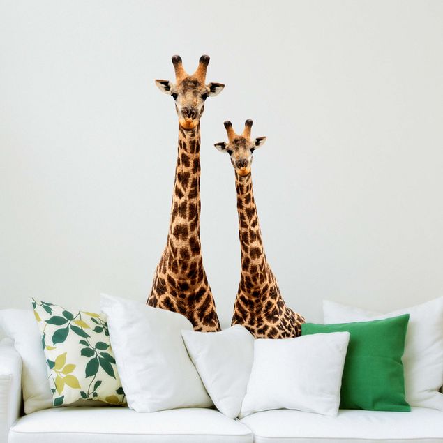 Muurstickers dieren Portrait of two giraffes