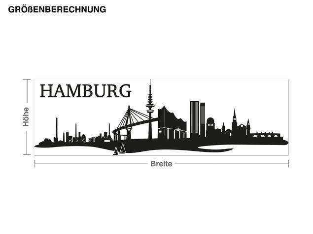 Muurstickers métropole Skyline of Hamburg
