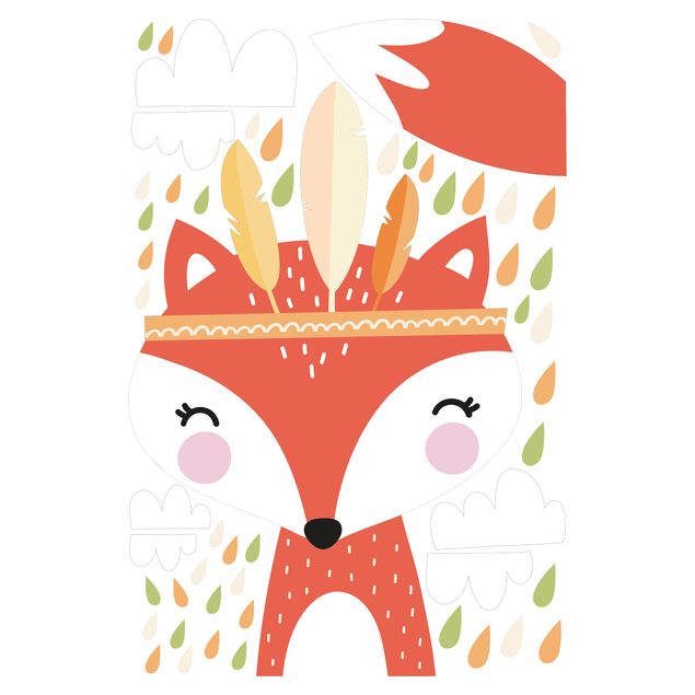 Muurstickers dieren Indian Fox