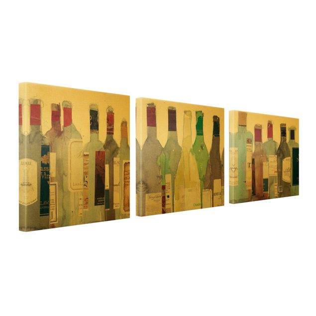 Canvas schilderijen - 3-delig Wine & Spirits Set I