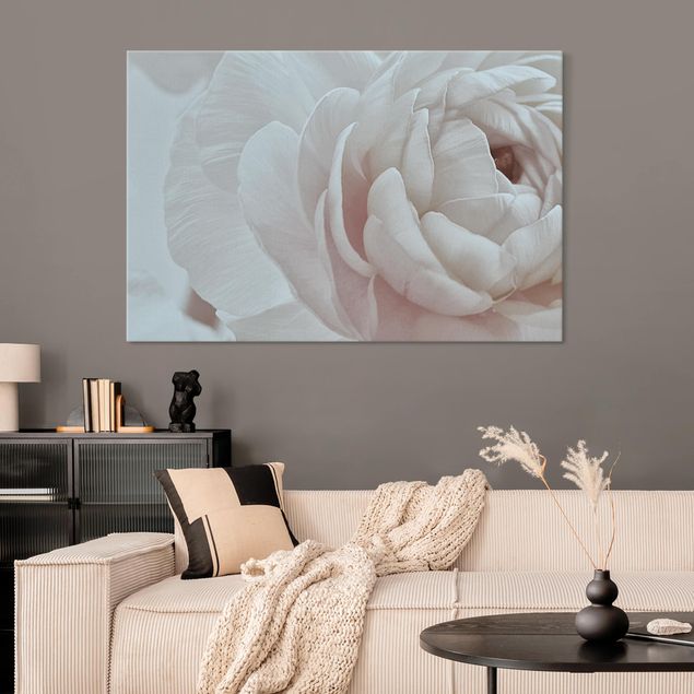 Akoestisch schilderij - White Flower In An Ocean Of Flowers