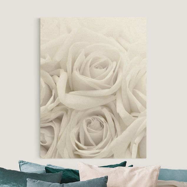Canvas schilderijen - Goud White Roses