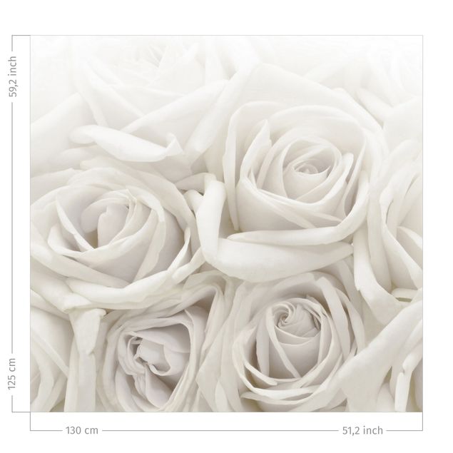 bloem gordijnen White Roses
