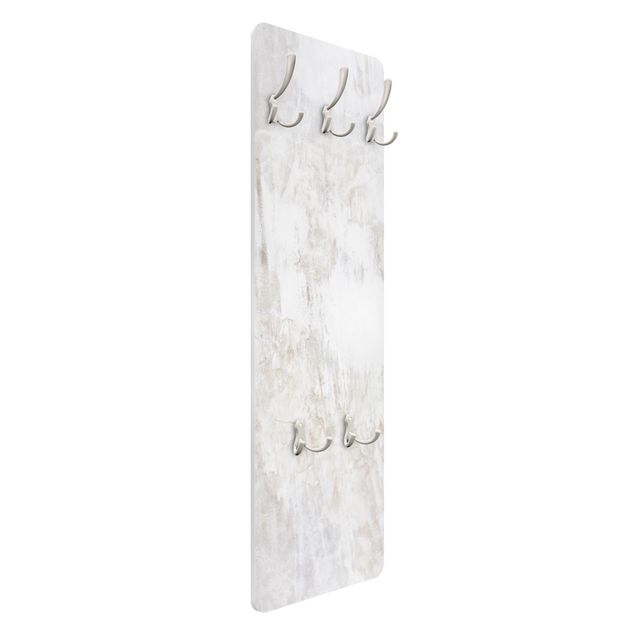 Wandkapstokken houten paneel - White Shabby Concrete Wall Painted
