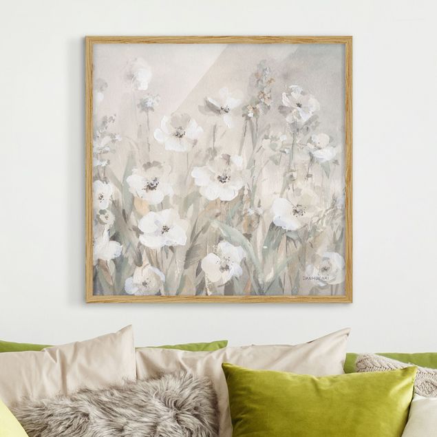 Ingelijste posters - White summer flowers