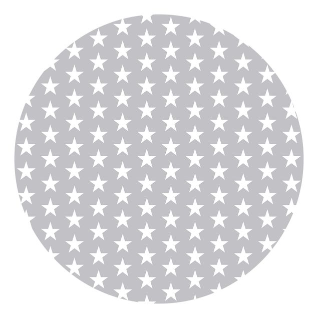 Behangcirkel White Stars On Grey Background