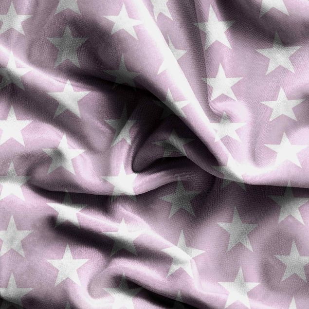 Moderne gordijnen White Stars On Light Pink