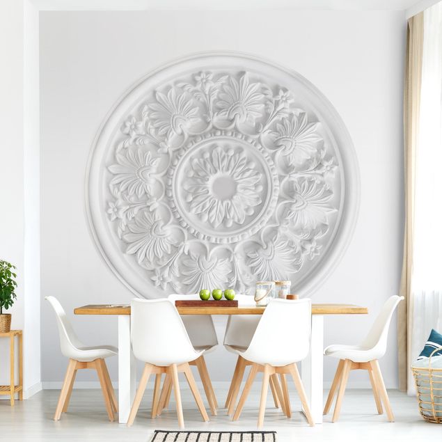 Behangcirkel White Stucco In A Circle