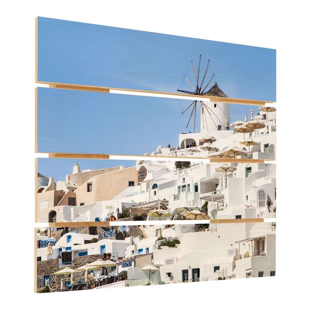 Houten schilderijen op plank White Greece
