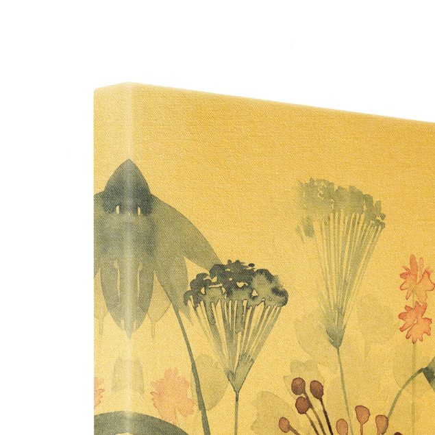 Canvas schilderijen - 2-delig  Wildflowers Watercolour Set I