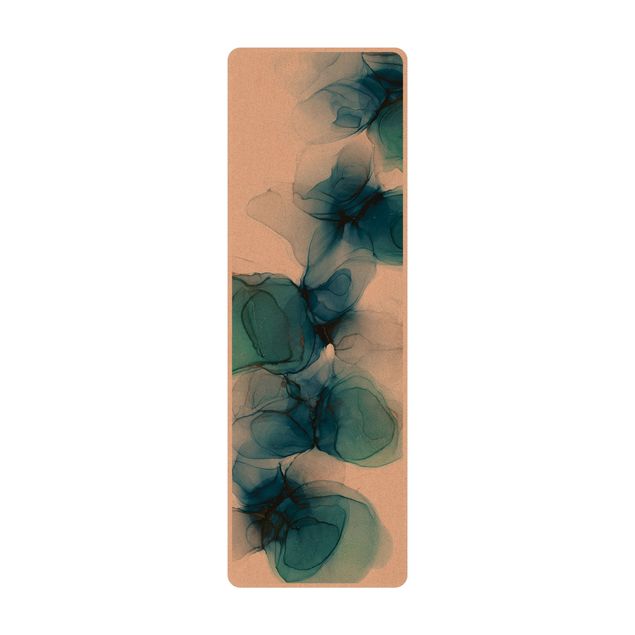 Yogamat kurk Wild Flowers In Blue And Gold