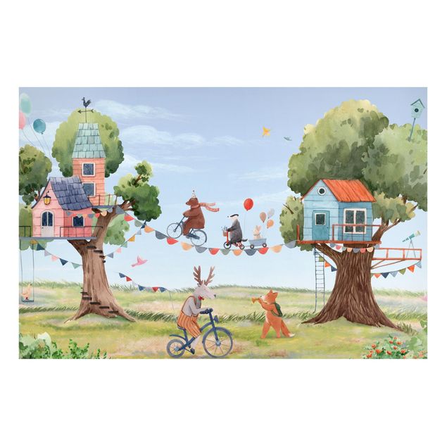 Magneetborden - Wild party between tree houses