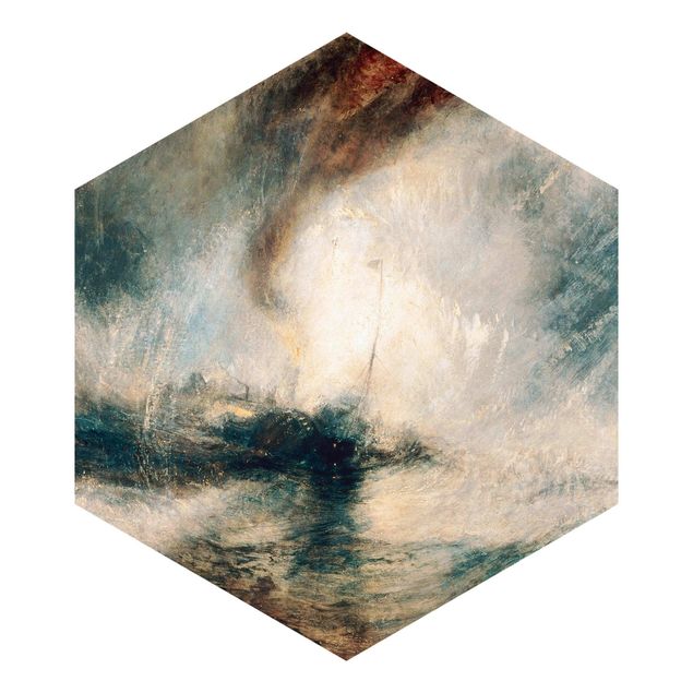 Hexagon Behang William Turner - Snowstorm On The Sea