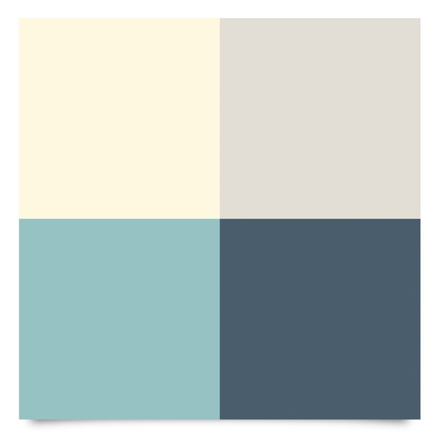 Plakfolien - Cosy Colours Squares Lagoon - Cashmere Sand Pastel Turquoise Slate Blue