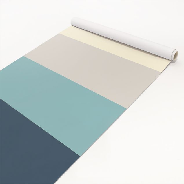 Meubelfolien - Cosy Colours Stripes Lagoon - Cashmere Sand Pastel Turquoise Slate Blue