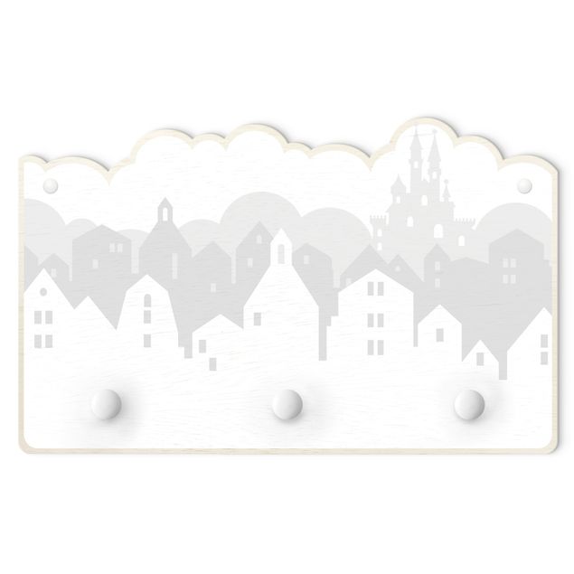 Wandkapstokken voor kinderen Cloud Castle In Grey
