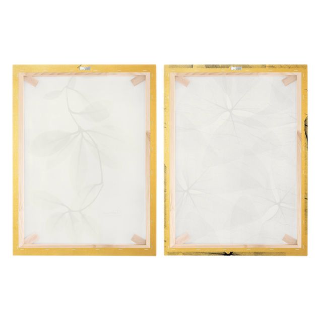 Canvas schilderijen - 2-delig  X-Ray - False Shamrock And Hoya Leaves