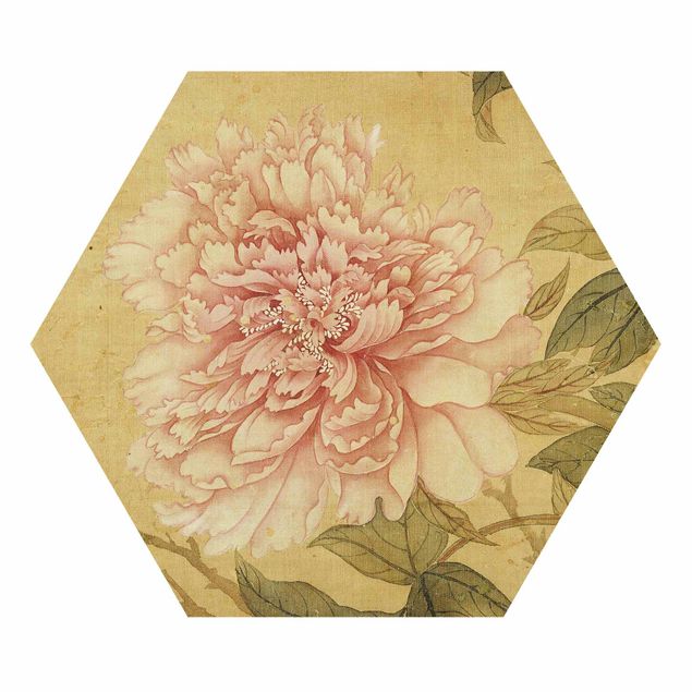 Hexagons Forex schilderijen - Yun Shouping - Chrysanthemum
