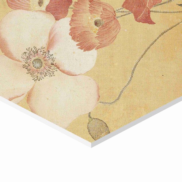 Hexagons Forex schilderijen - Yun Shouping - Poppy Flower