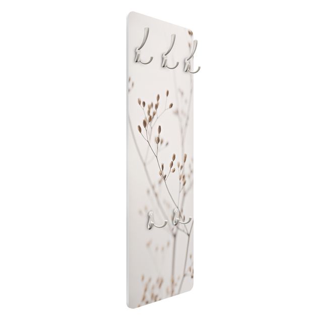 Wandkapstokken houten paneel Delicate Buds On A Wildflower Stem