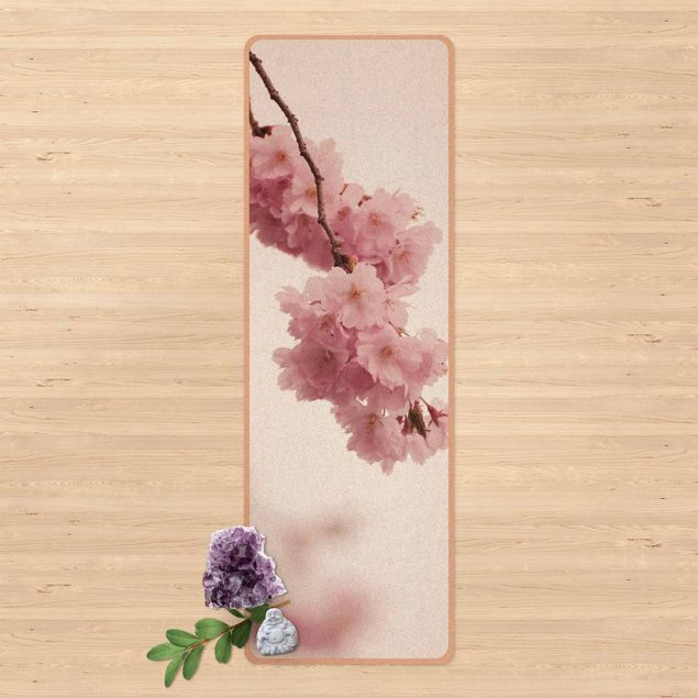 moderne vloerkleden Pale Pink Spring Flower With Bokeh