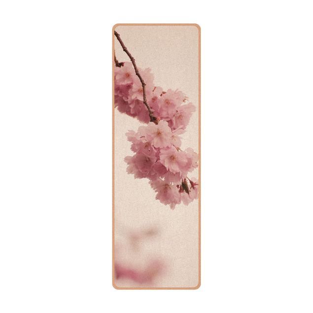 Yogamat kurk Pale Pink Spring Flower With Bokeh