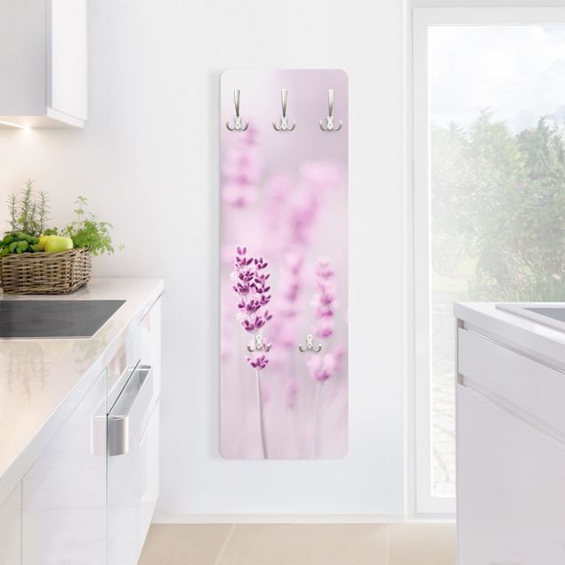 Wandkapstokken houten paneel Pale Purple Lavender