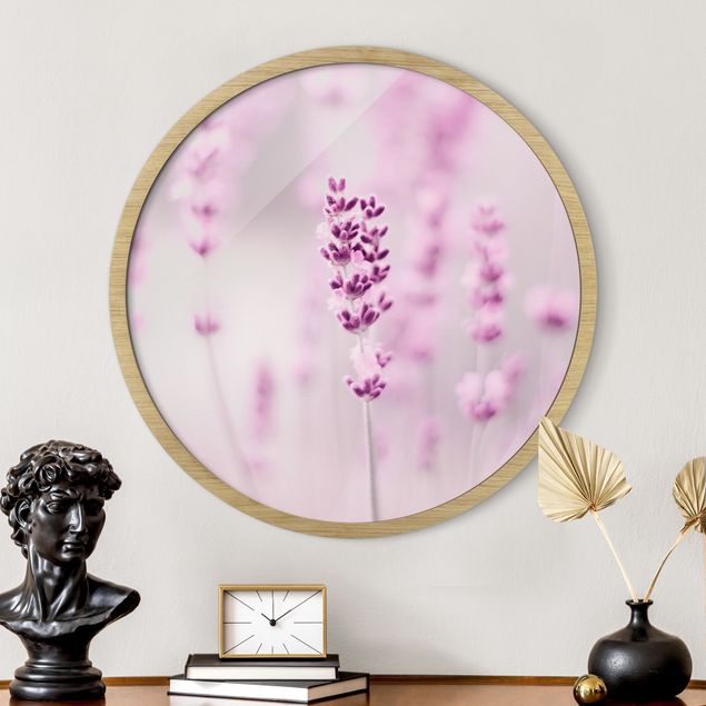 Runde Bilder mit Rahmen Pale Purple Lavender