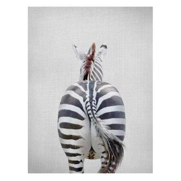 Leinwandbild - Zebra von hinten - Hochformat 3:4