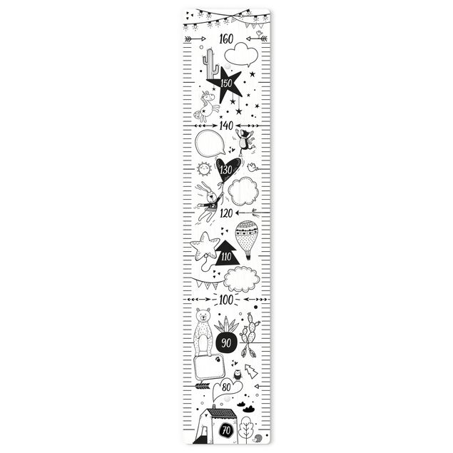 Groeimeter kinderen hout - To write on in black and white